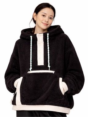 Altard State Frostbite Sherpa Pullover XS Black Fleece Cozy NEW Unworn